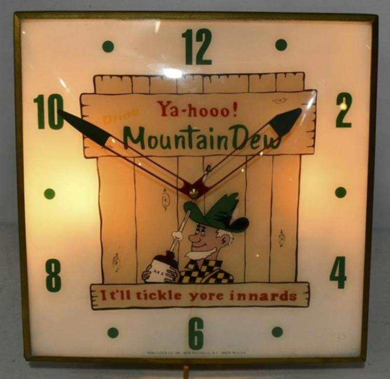 Mountain Dew Lighted Advertising PAM Clock