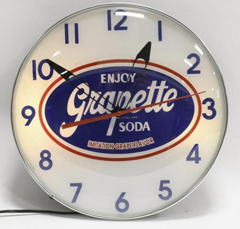 Grapette Soda Lighted Advertising Clock