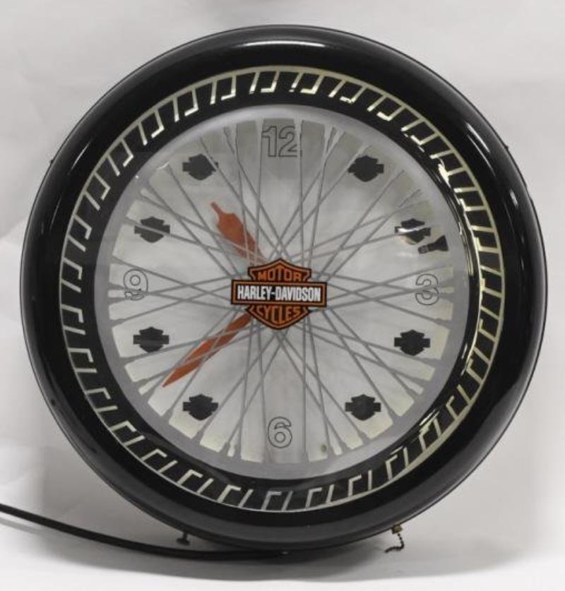 Harley-Davidson Neon Spinner Dealer Adv Clock