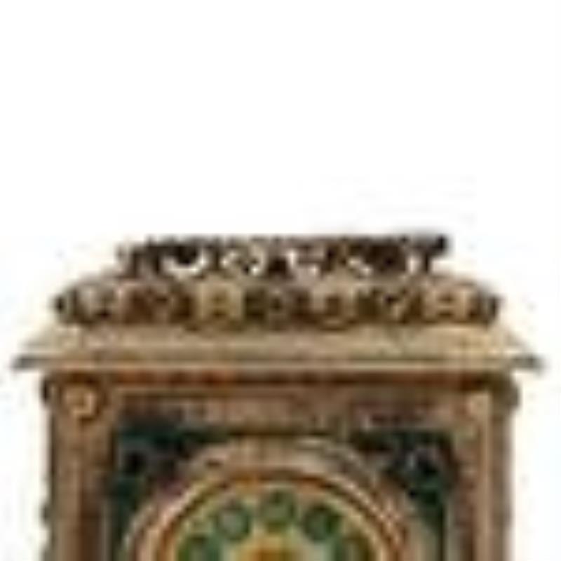 Antique Viennese Vermeil & Semi-Precious Stone Desk Clock