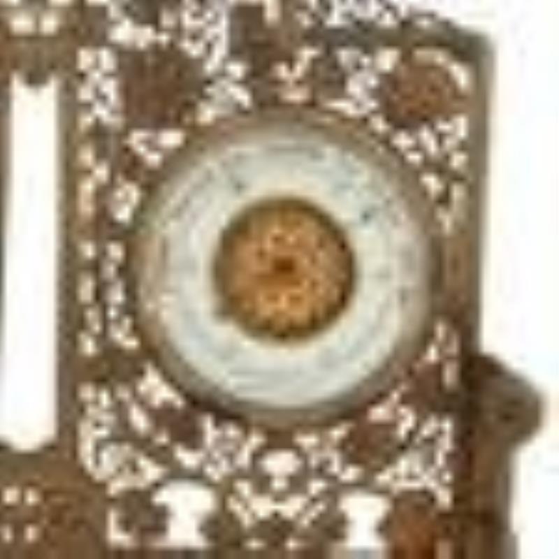Antique French Bronze Desk Clock & Barometer