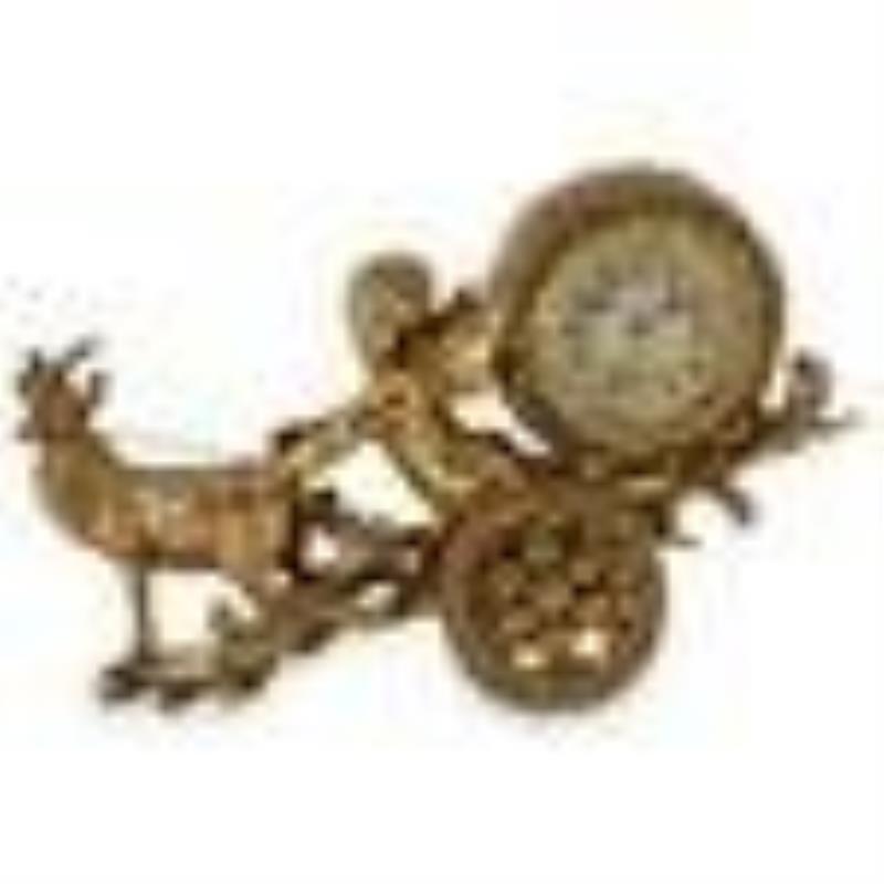 Gilt Bronze Fairy And Reindeer Desk Clock