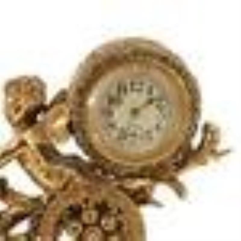 Gilt Bronze Fairy And Reindeer Desk Clock