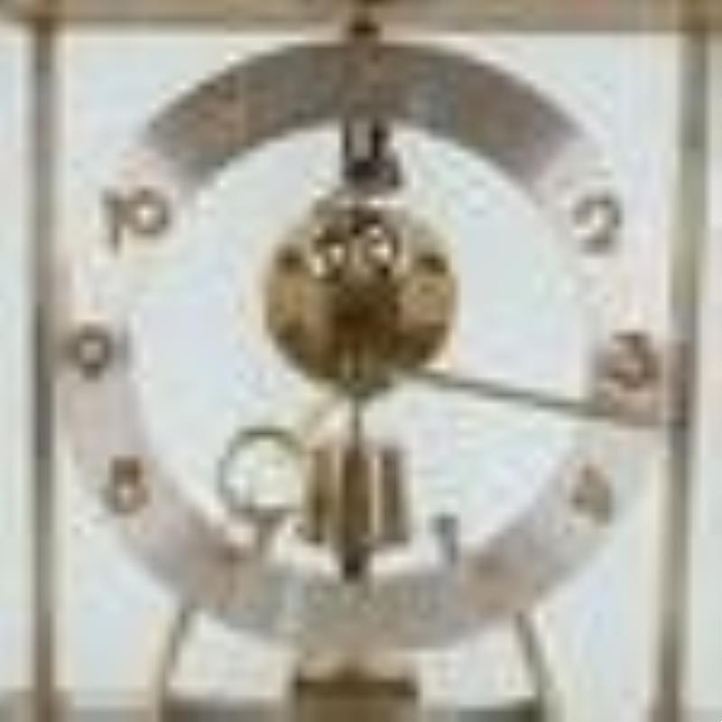 Kieninger and Obergfell Kundo Gilt Bronze Skeleton Clock