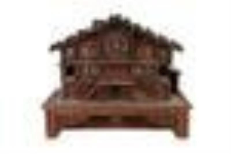 Wooden Swiss Chalet Music Box Form Clock