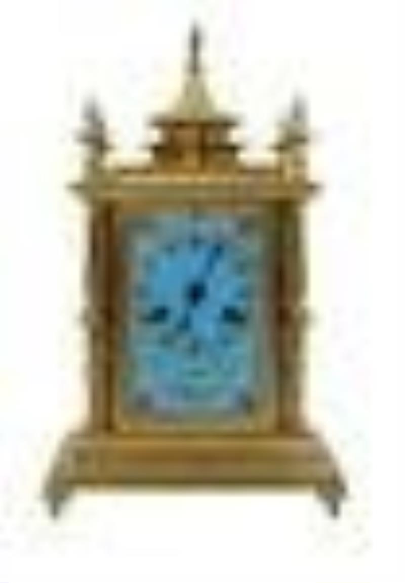 Leroy & Fils Gilt-Metal and Enamel Desk Clock