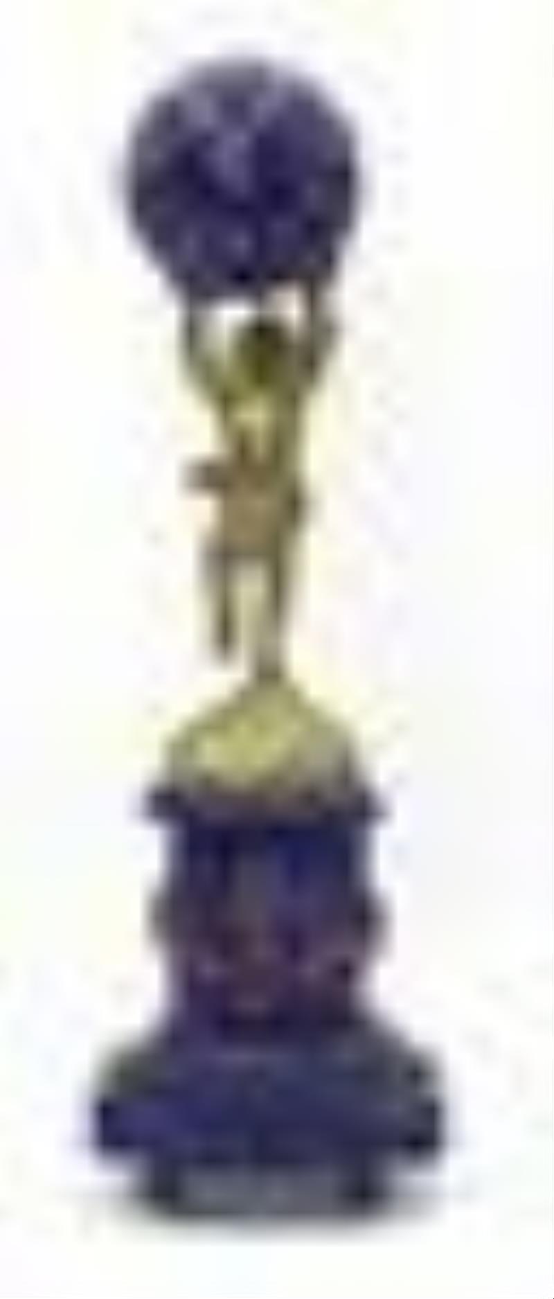 Ormolu and Lapis Lazuli Figural Clock