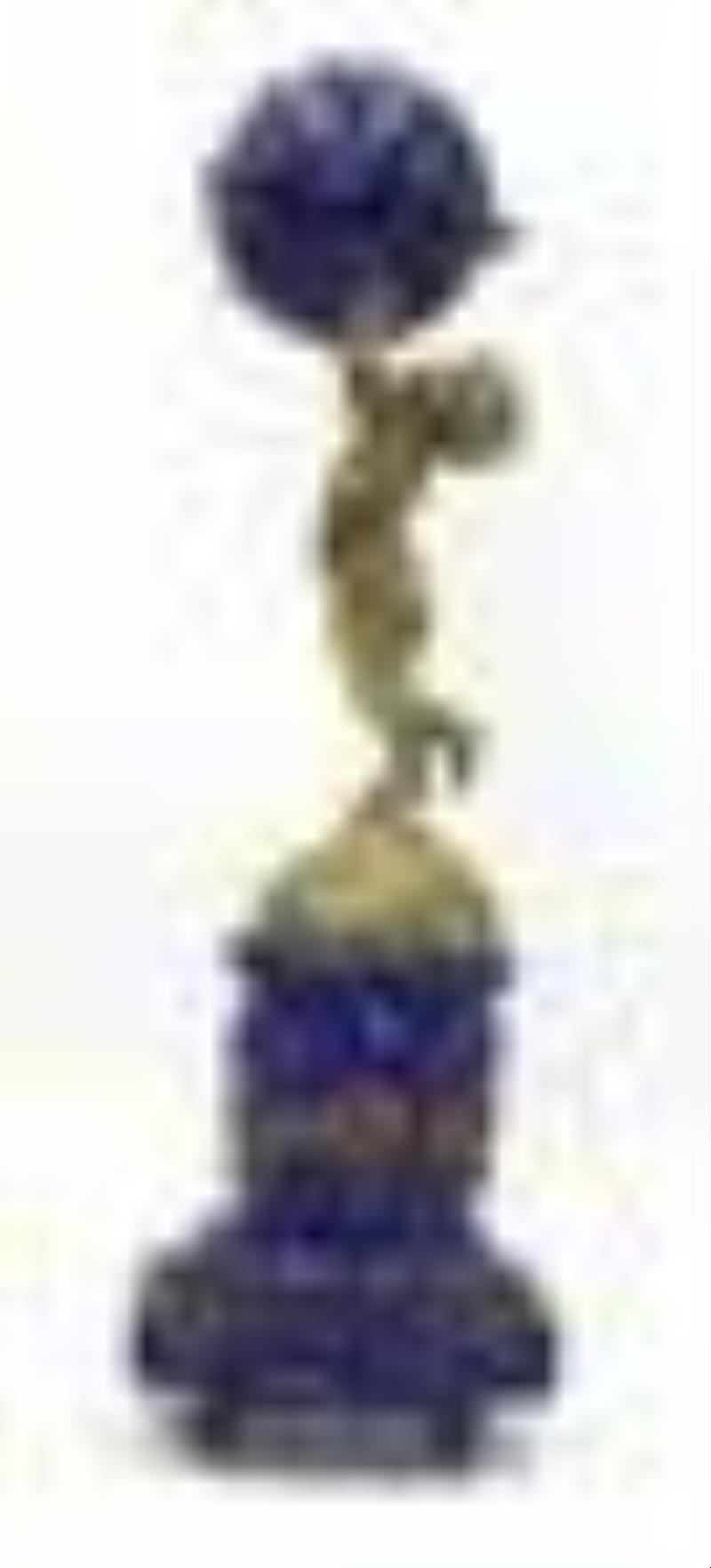 Ormolu and Lapis Lazuli Figural Clock