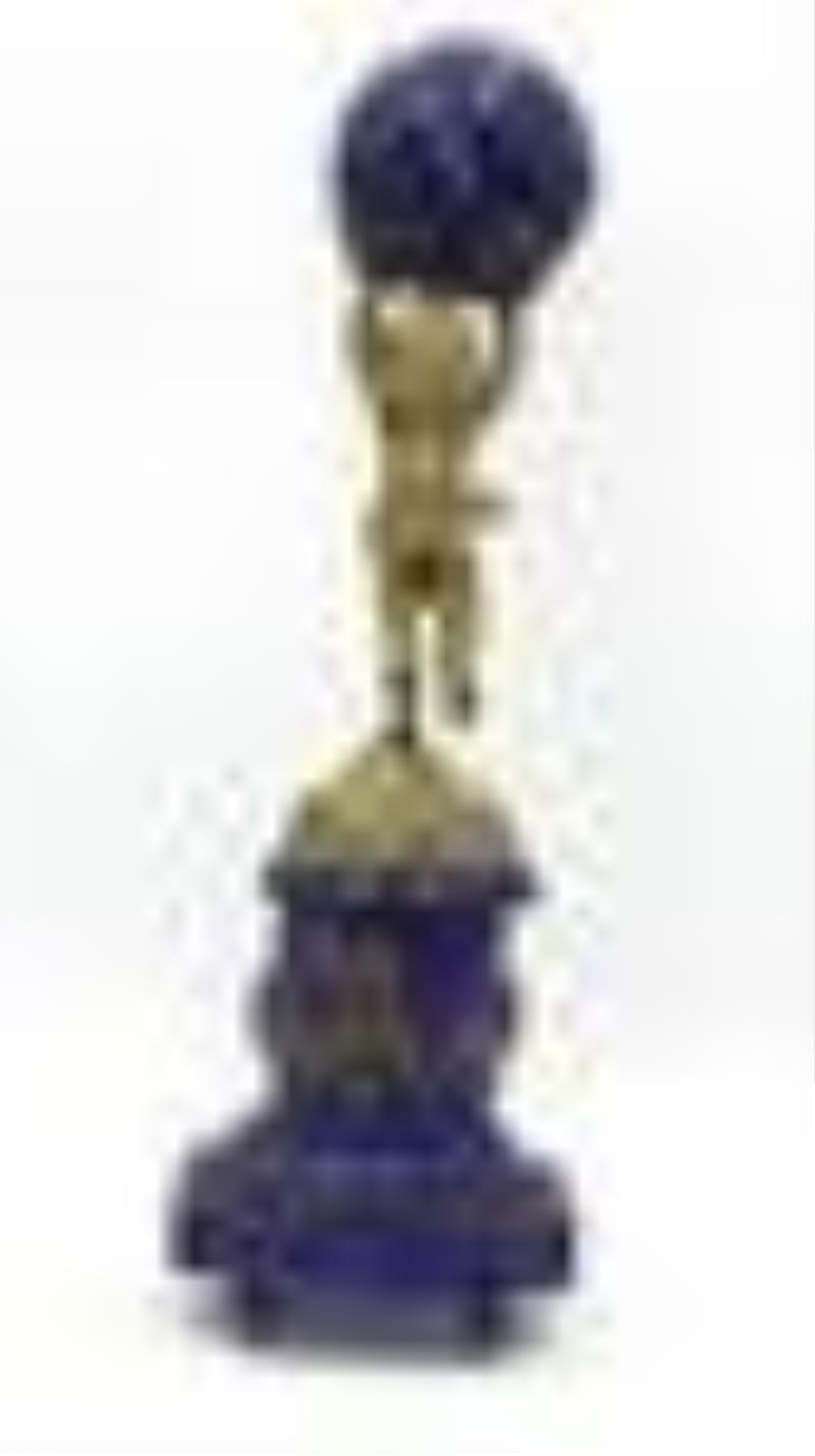 Ormolu and Lapis Lazuli Figural Clock
