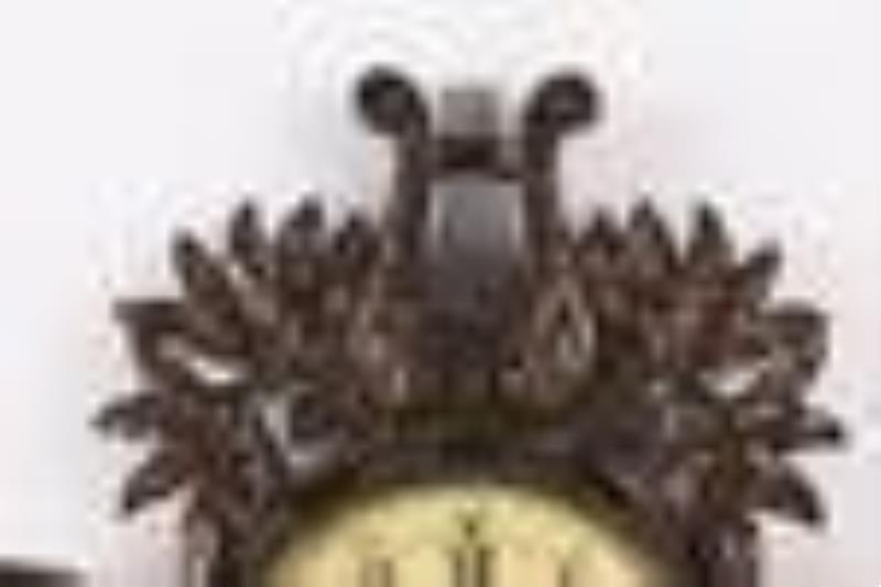 Griffin Decorated Carved Wood Wall Clock