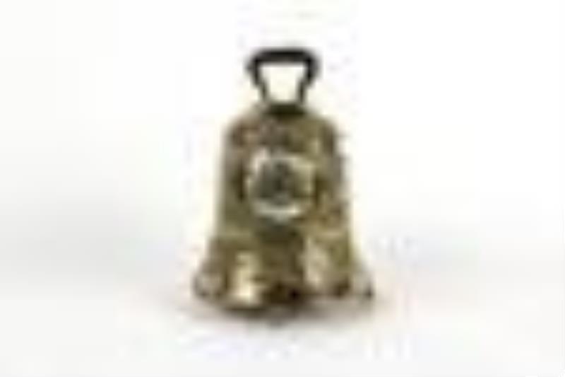 Repousse Brass Bell-Form Mantle Clock