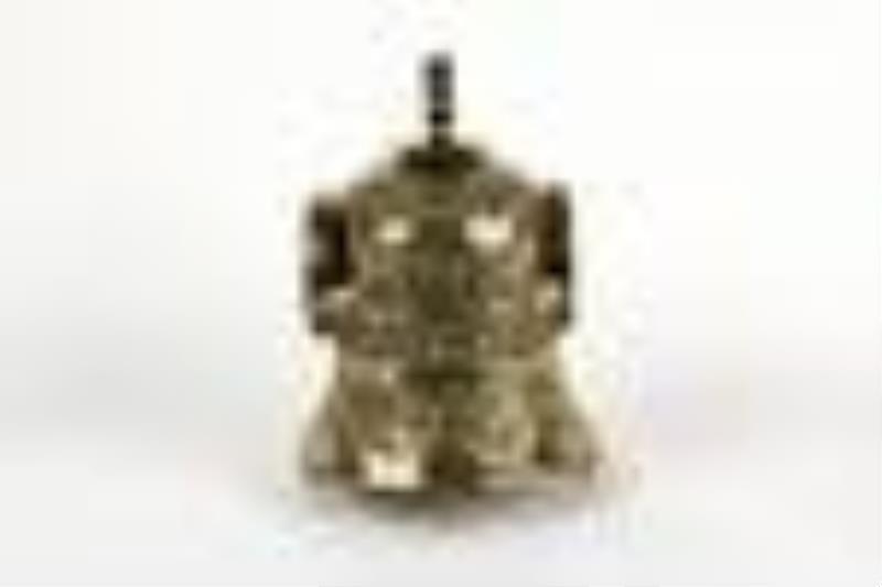 Repousse Brass Bell-Form Mantle Clock