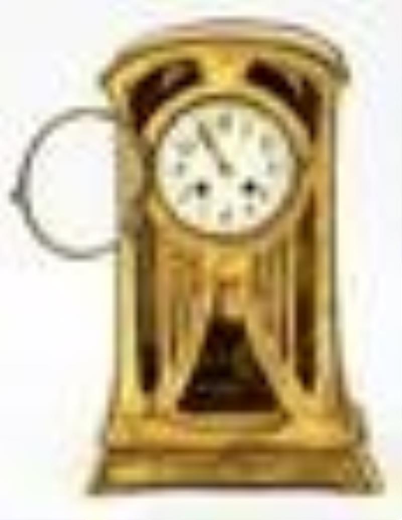 Art Nouveau / Jugendstil Brass Mantel Clock