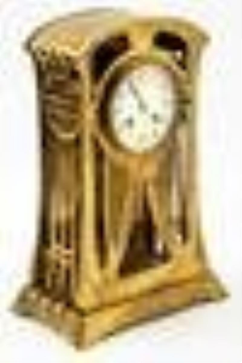 Art Nouveau / Jugendstil Brass Mantel Clock