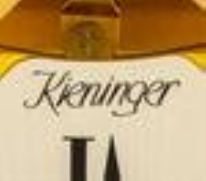 Kieninger Gold-Tone Brass Clock in Wood Case