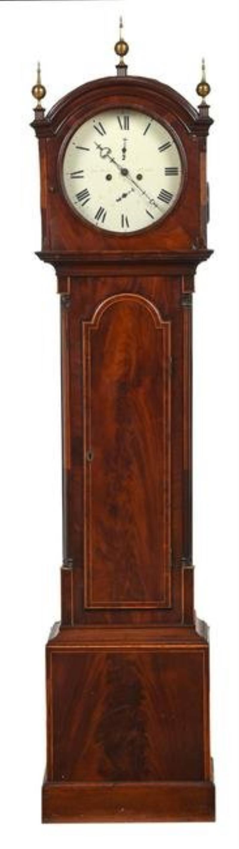 Scottish Georgian Inlaid Mahogany Tall Case Clock