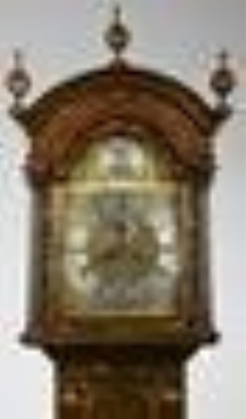 Queen Anne Green Japanned Tall Case Clock