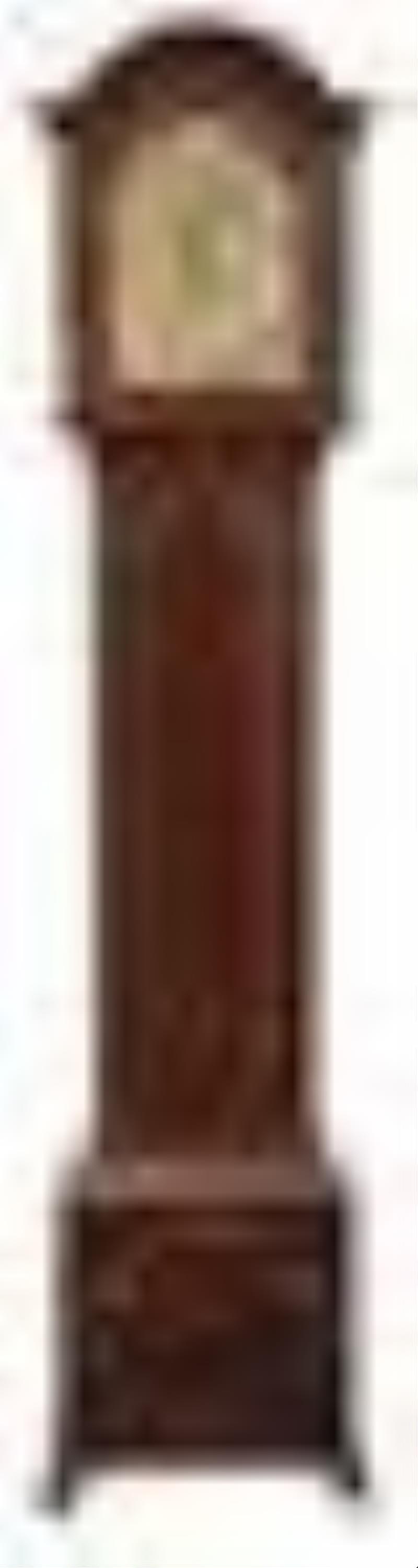 George III Figured Mahogany Gilt Brass Mounted Tall Case Clock
