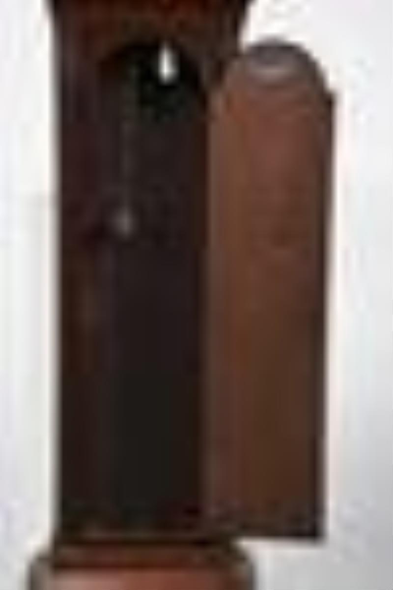 George III Figured Mahogany Gilt Brass Mounted Tall Case Clock