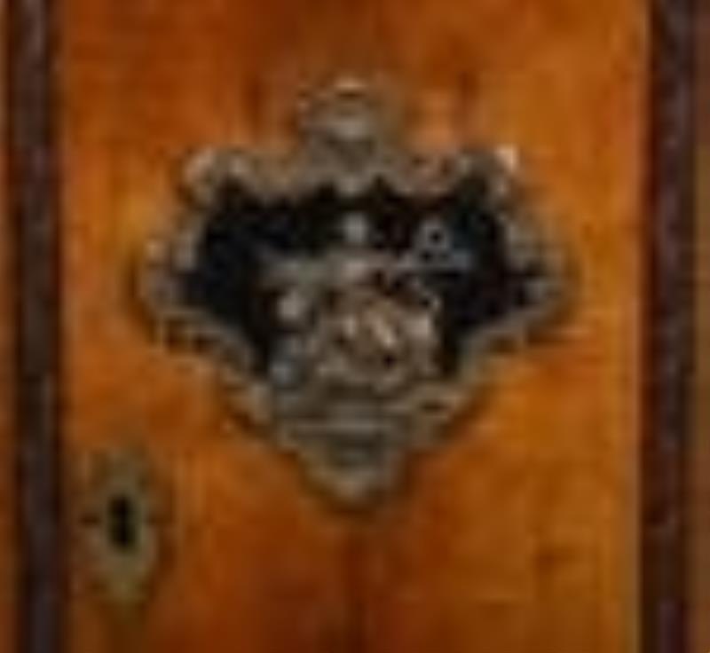 Dutch Rococo Carved Inlaid Mahogany and Burlwood Musical Tall Case Clock