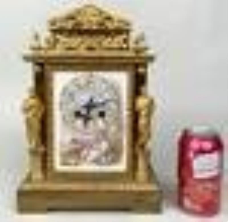 Japy Freres French D'ore Bronze Mantle Clock