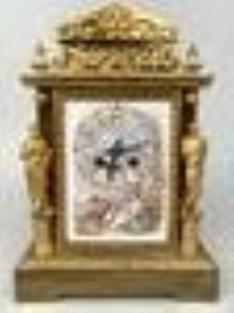 Japy Freres French D'ore Bronze Mantle Clock