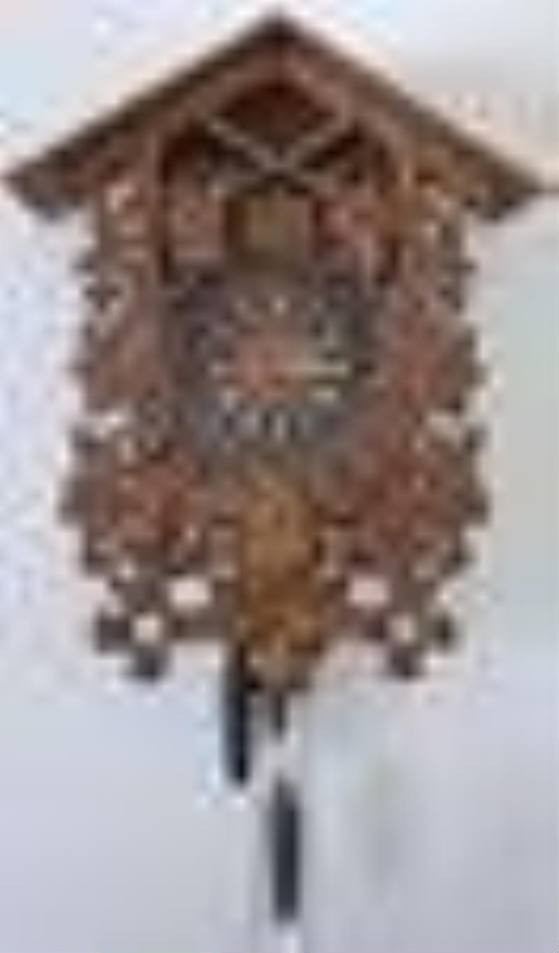Antique German Black Forest Carved Cuckoo Clock