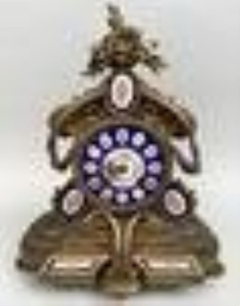 Brevet Gilt Metal Mantle Clock
