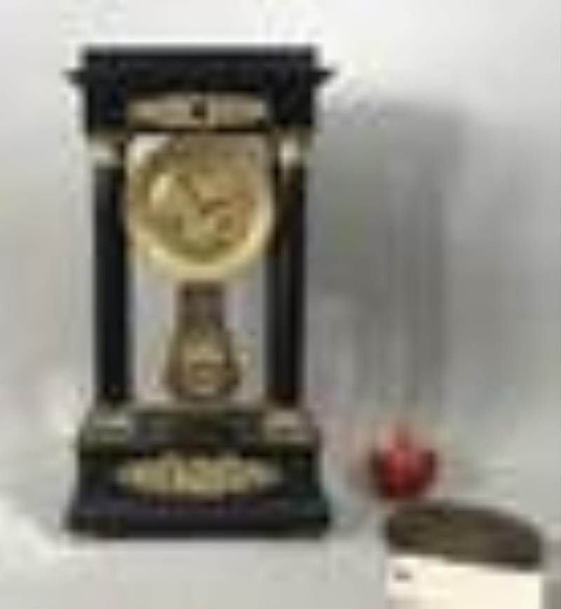 French Empire Black Marble Mantle Clock
