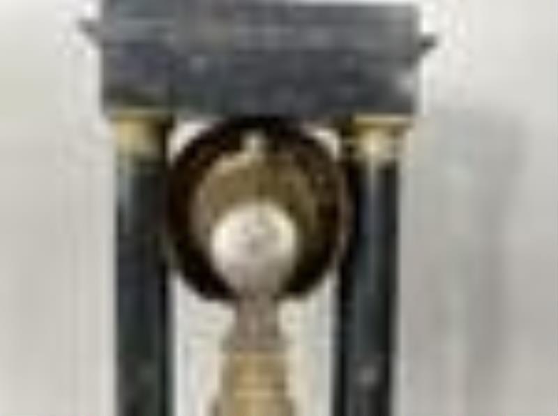 French Empire Black Marble Mantle Clock