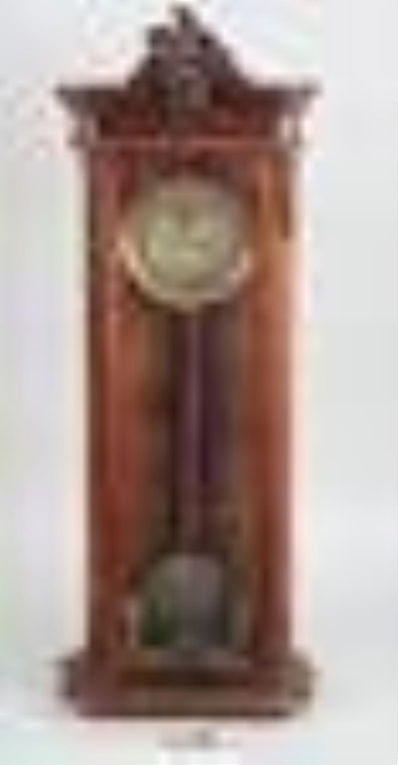 Fine Carved Mahogany Regulator Wall Clock