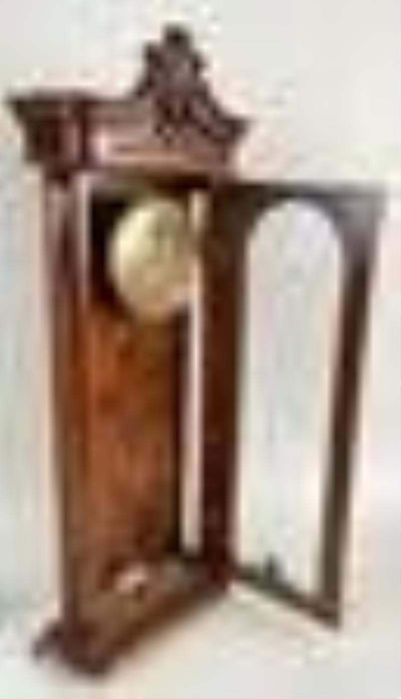 Fine Carved Mahogany Regulator Wall Clock