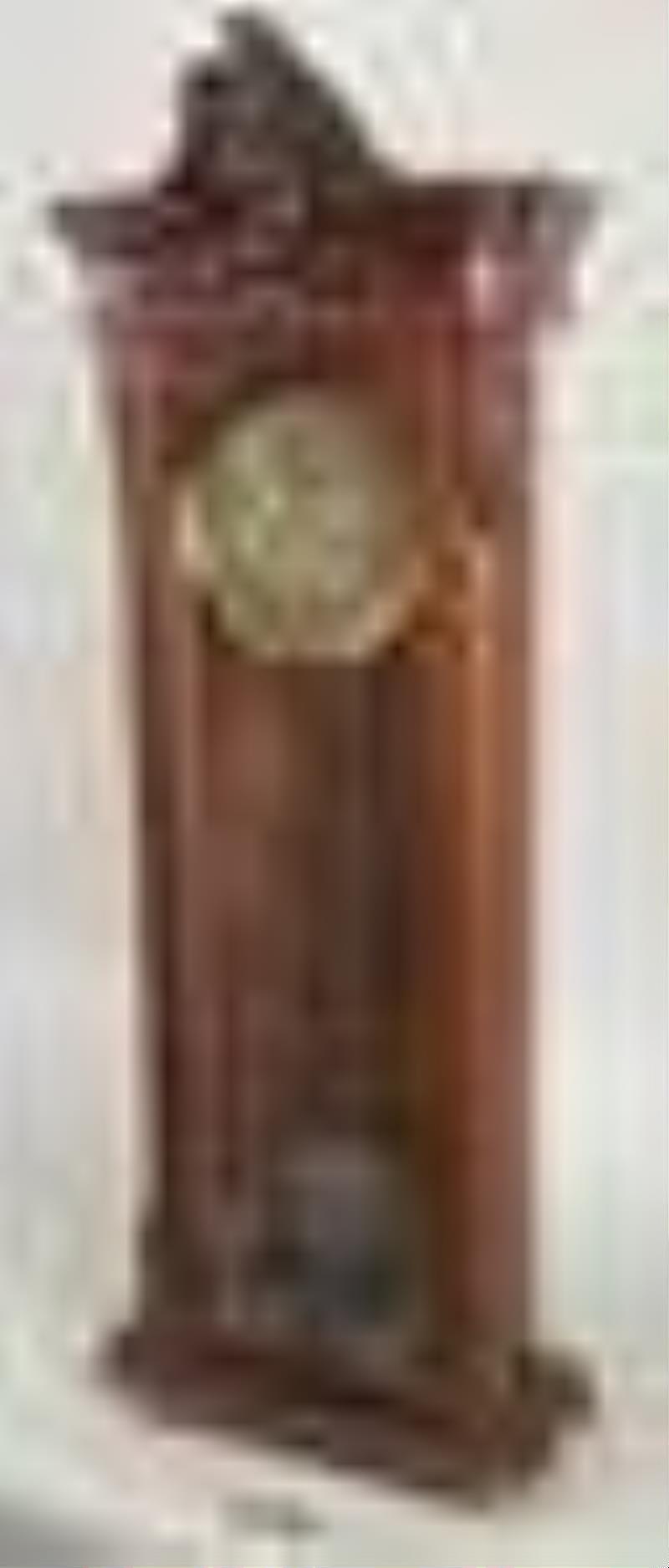 Fine Carved Mahogany Regulator Wall Clock