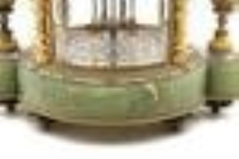 Antique Tiffany & Co. Marti Champleve & Onyx Mantel Clock