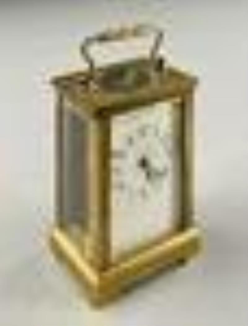 19th C. French Gilt Brass Carriage Clock