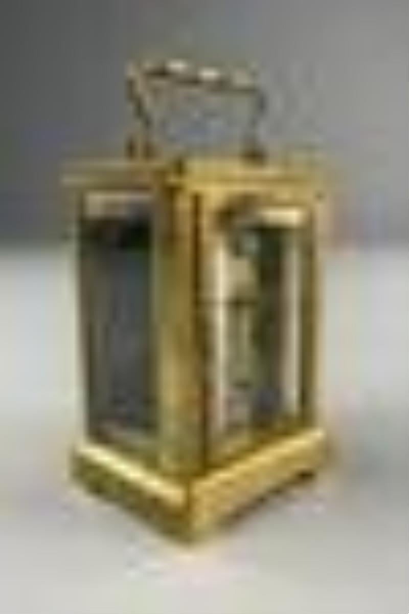 19th C. French Gilt Brass Carriage Clock
