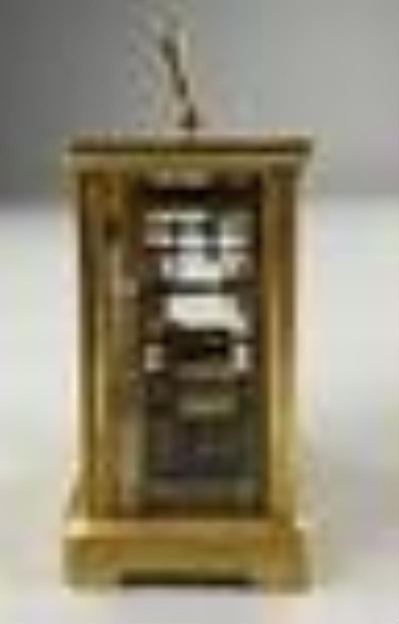 19th C. French Gilt Brass Carriage Clock