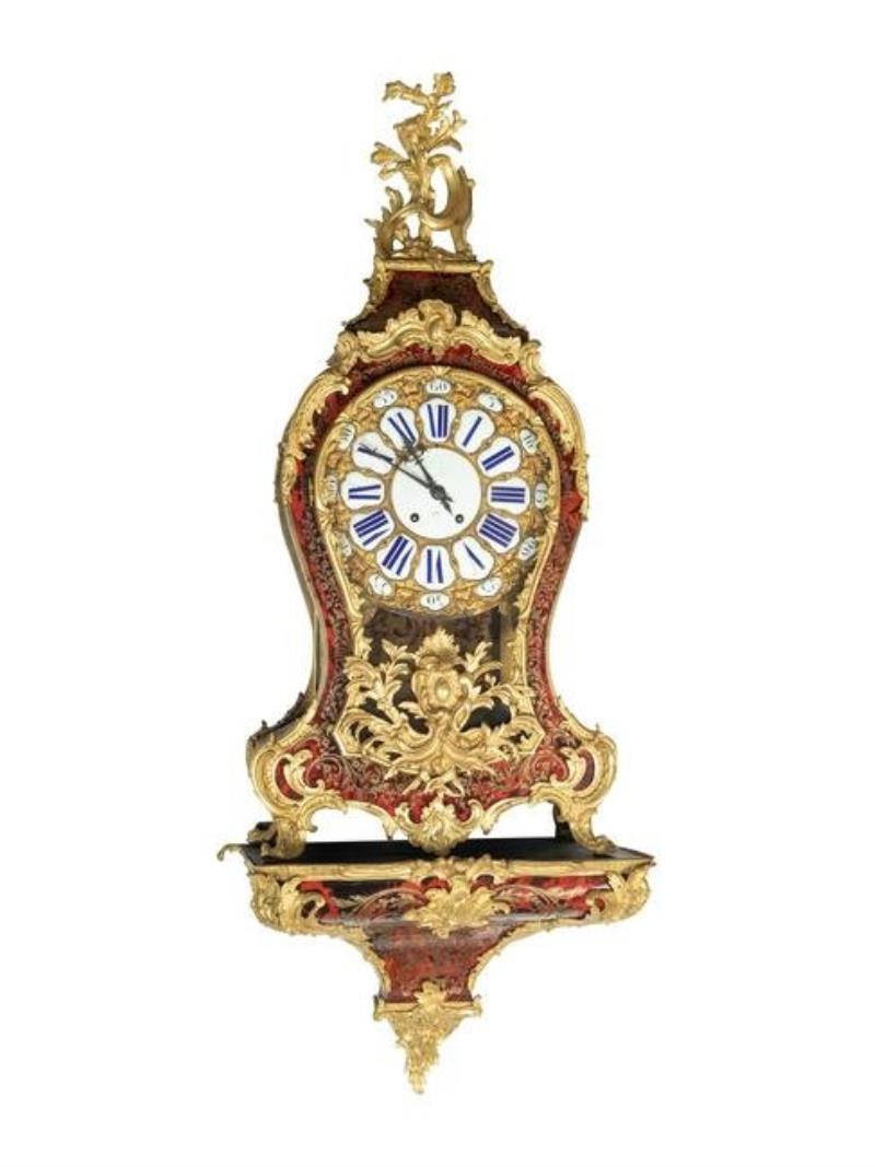 A Louis XIV Style Gilt Bronze-Mounted Boulle Marquetry Bracket Clock