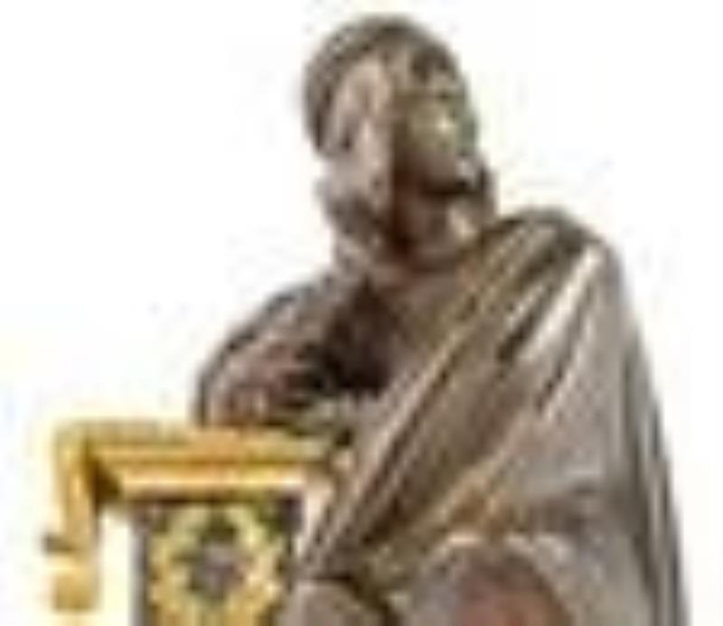 A Louis Philippe Verde Antico Marble, Gilt and Patinated Bronze Figural Mantel Clock