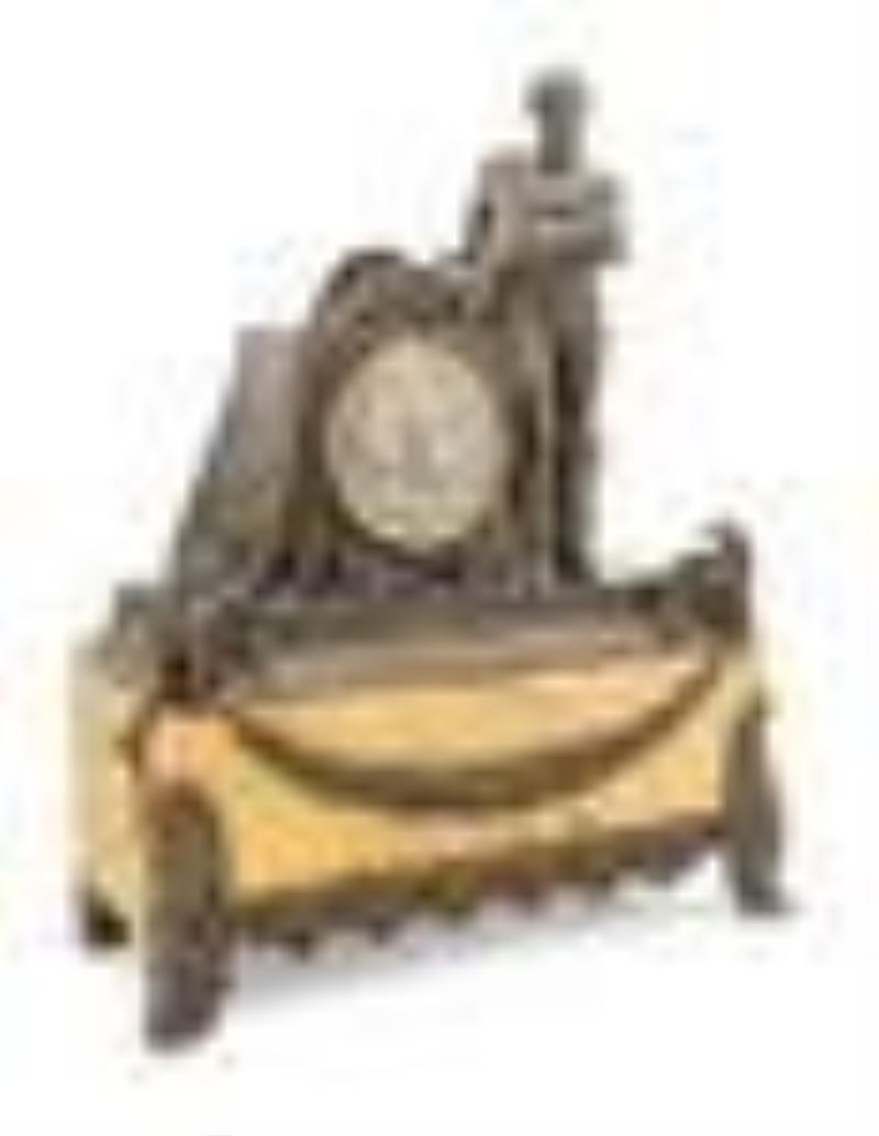 A Louis Philippe Bronze and Sienna Marble Clock