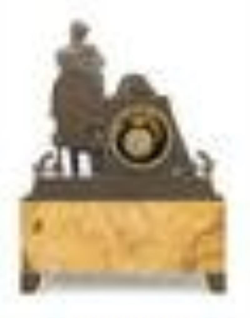 A Louis Philippe Bronze and Sienna Marble Clock