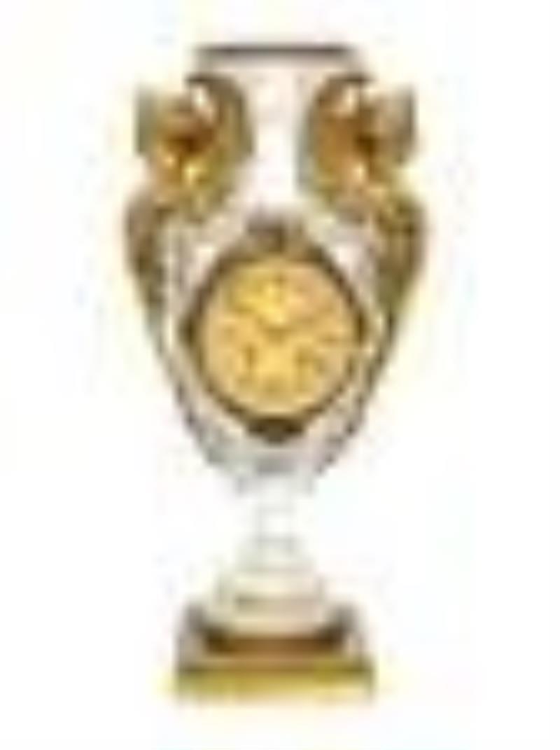 A French Gilt Bronze-Mounted Cut Glass Urn Clock