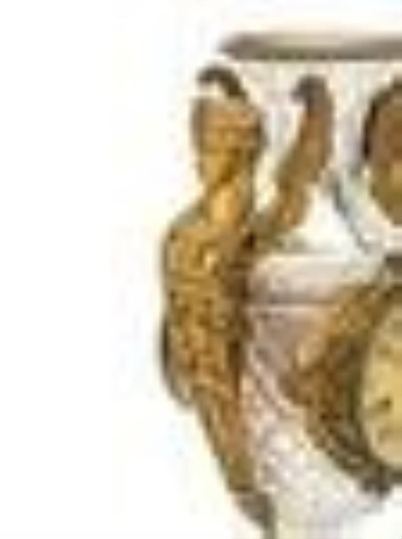 A French Gilt Bronze-Mounted Cut Glass Urn Clock