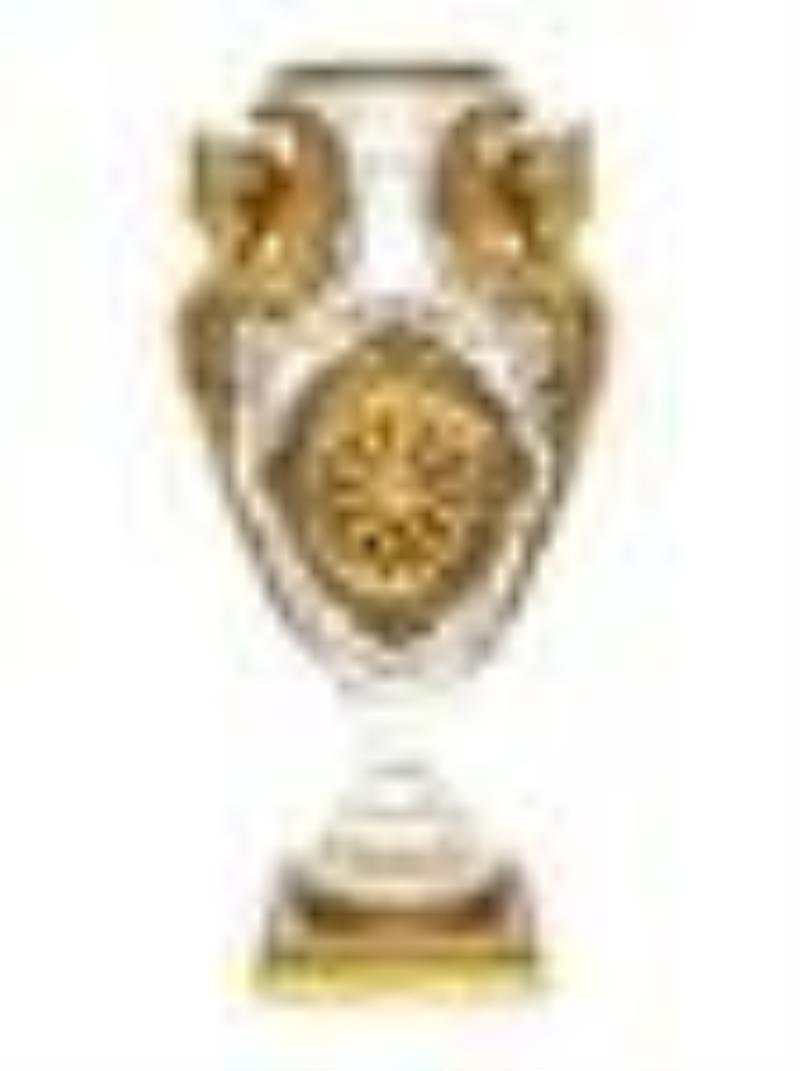 A French Gilt Bronze-Mounted Cut Glass Urn Clock