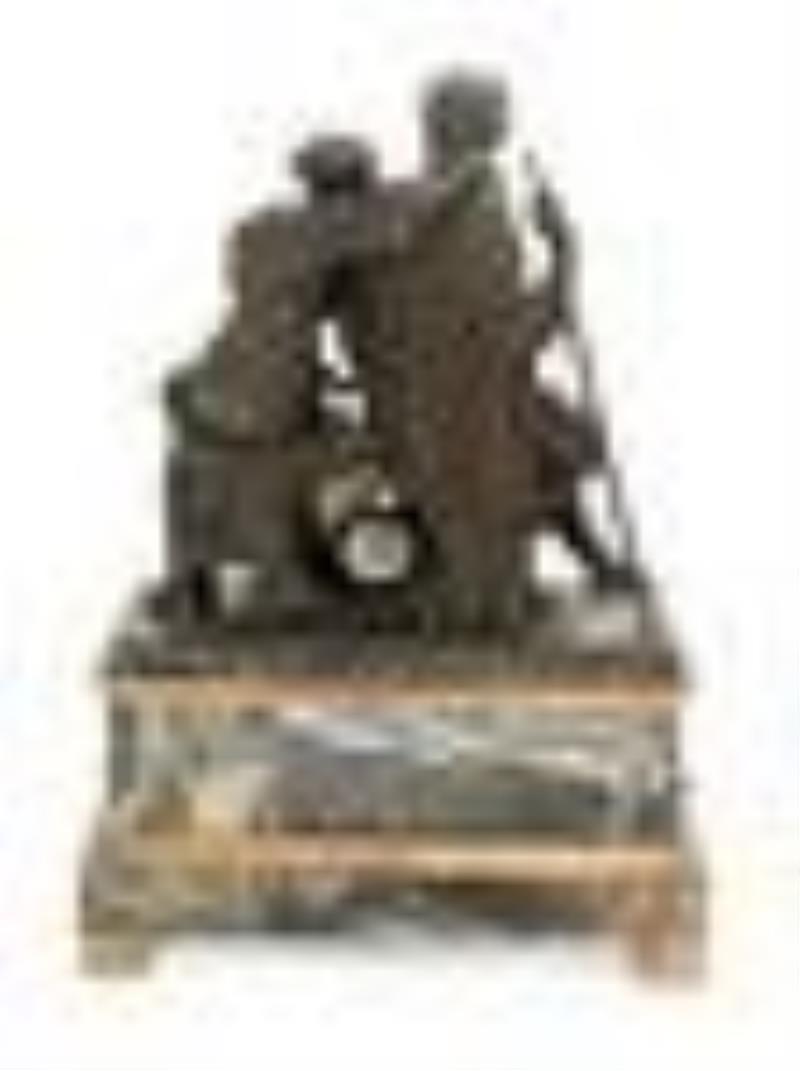 A French Bronze and Marble Figural Clock