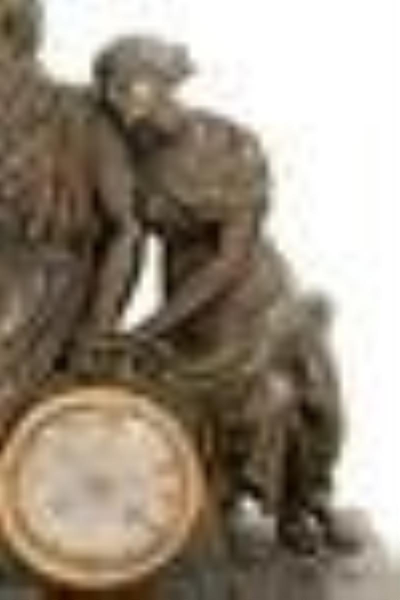 A French Bronze and Marble Figural Clock