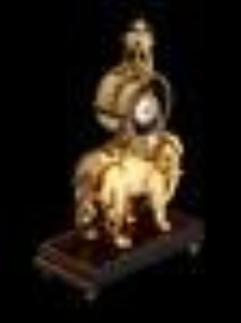 A French Gilt Metal and Giltwood or Composition Elephant Clock