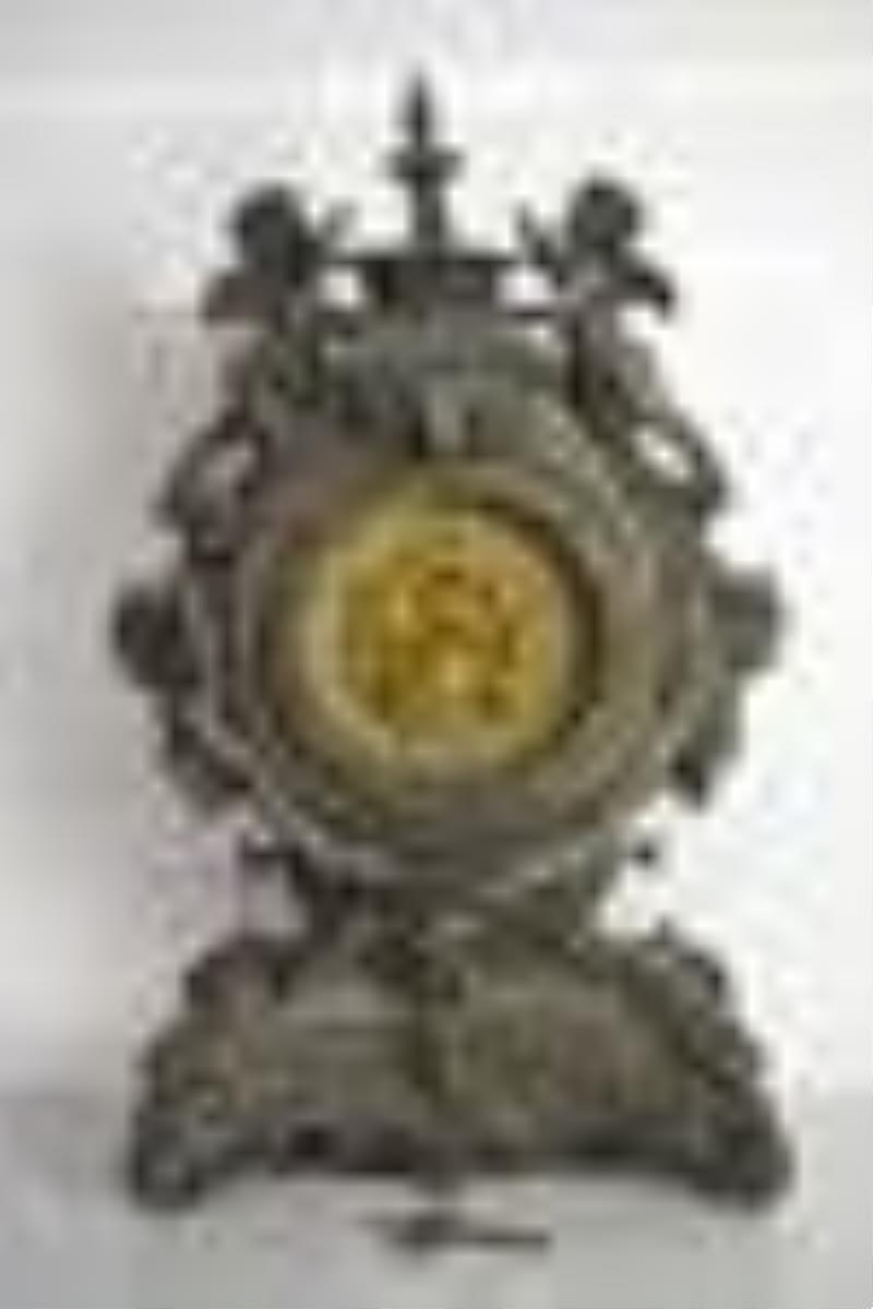 French Ornate Brass Clock With Cherubs