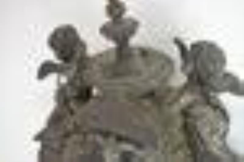 French Ornate Brass Clock With Cherubs