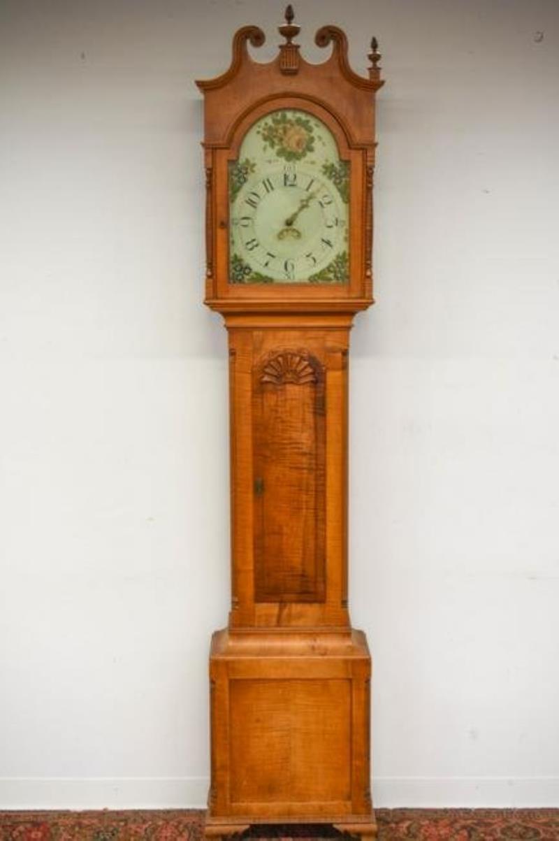 Pennsylvania Figured Maple Tall Case Clock